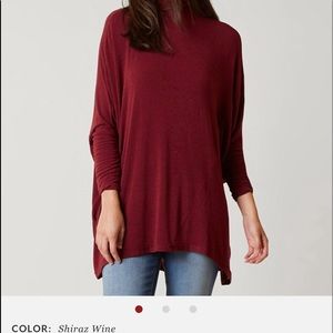 FREE PEOPLE BURGUNDY OVERSIZED TUNIC TOP NEW